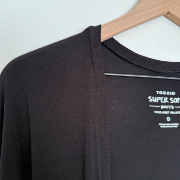 Torrid - Super Soft Cardigan Dolman Sleeve Rib-Cuff Black Oversized Large / 0 - Picture 5 of 10